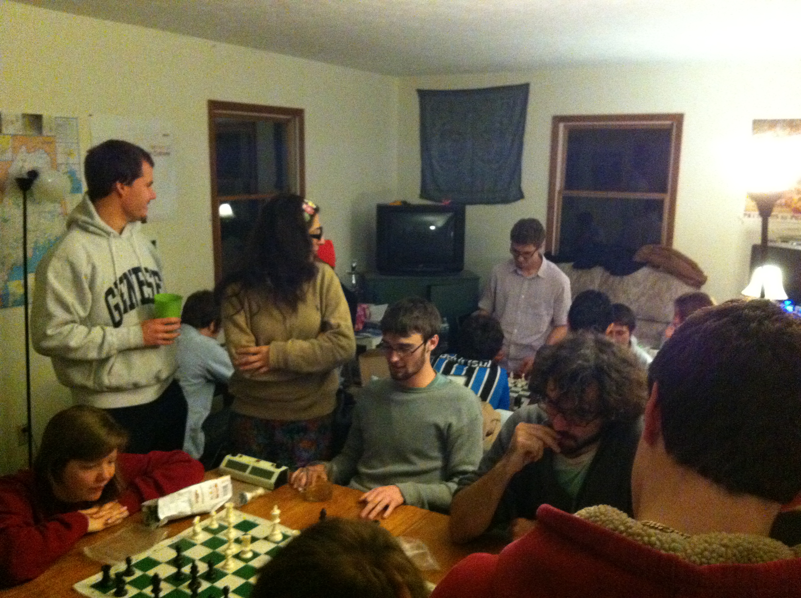 Chess Party (after-hours) in my living room. Nov 9, 2013.